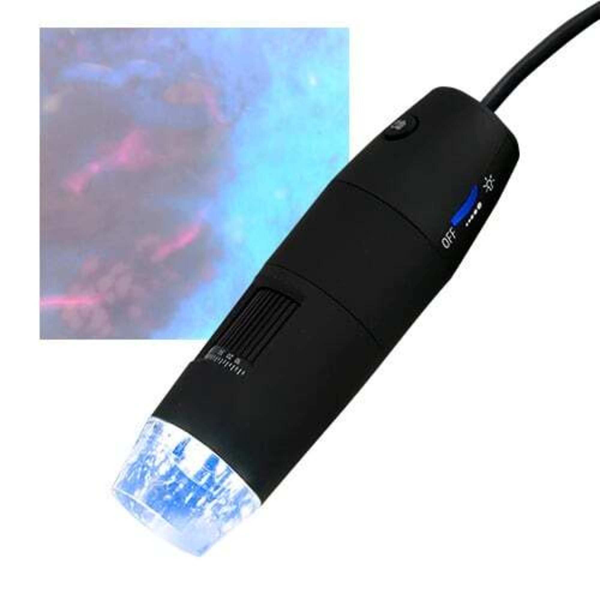 PCE UV USB Microscope — 2x Magnification, 8 UV LEDs, 4nm Wavelength, Model# PCE-MM 200UV